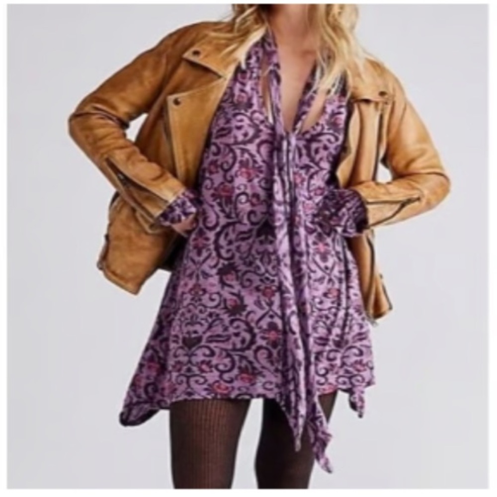 Free People Purple and Pink Tunic
